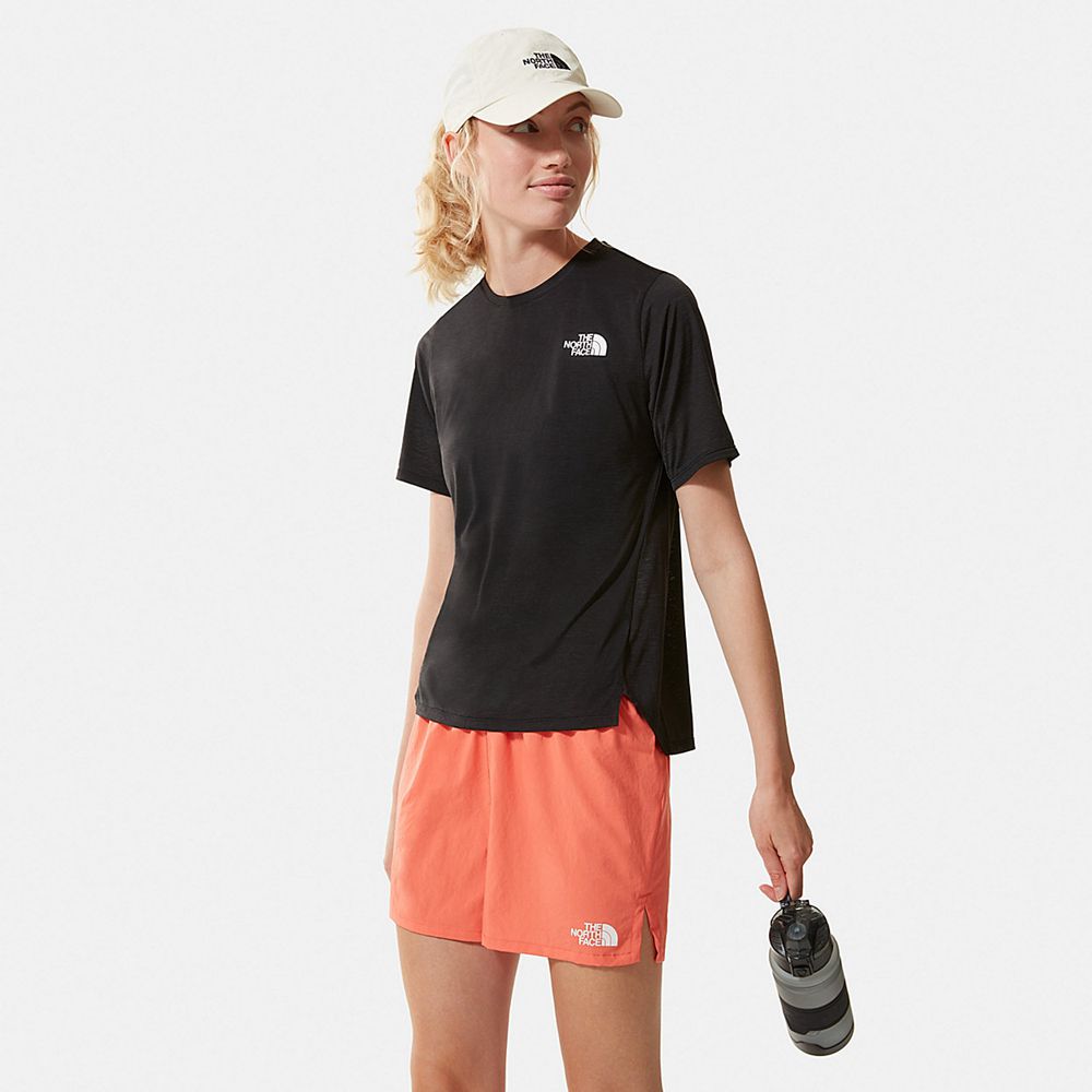 The North Face T-Shirts Womens Australia - The North Face Up With The Sun Black Running & Training (